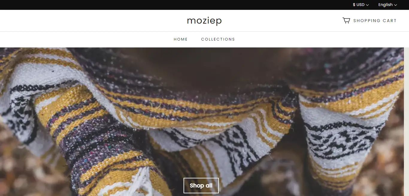 moziep store homepage