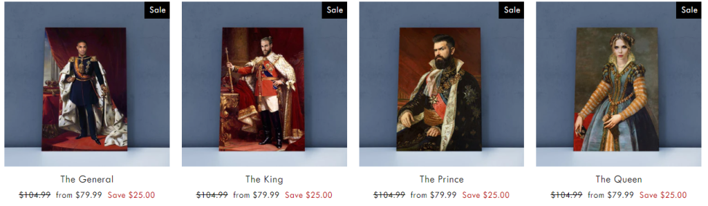 portraits sold at memoriescustom.com at huge discount
