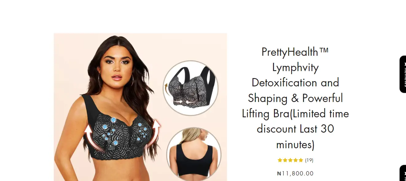 PrettyHealth Lymphvity Detoxification and Shaping Bra