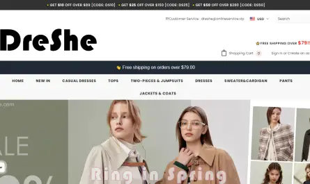 Dreshe store website