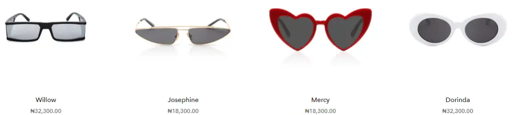 sunglasses sold at vekkey store