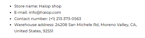 haiop shop contact address