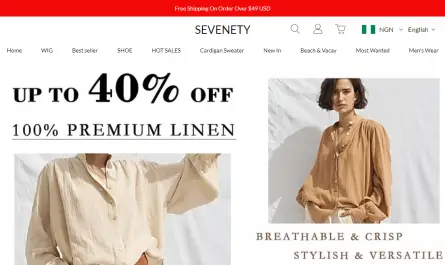 sevenety store website