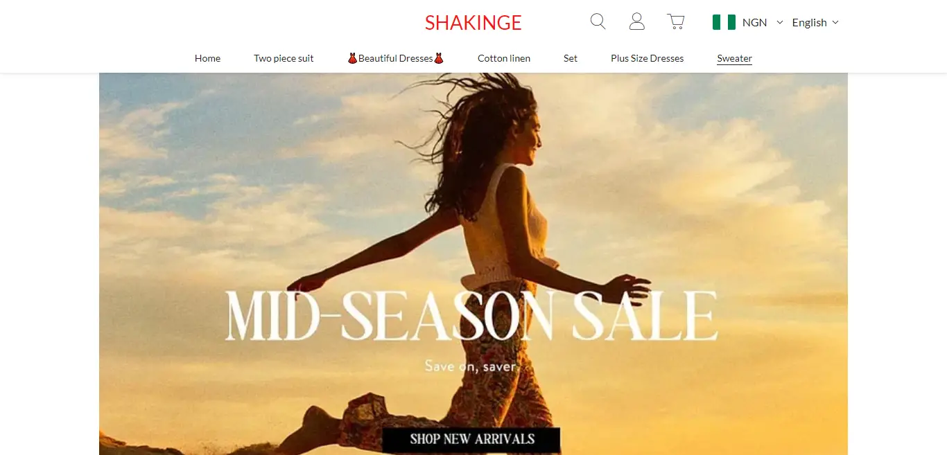 shakinge store website