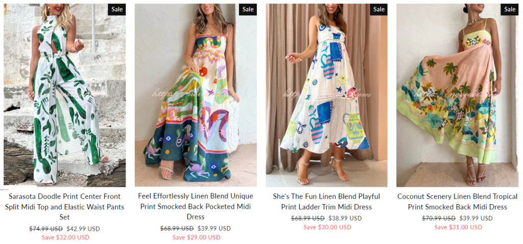 dresses sold at novodoll store