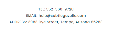 subtlegazelle store contact address