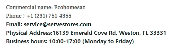 ecohomesaz store contact address