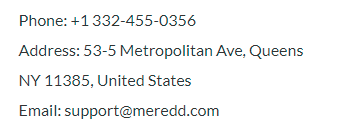 meredd store contact address