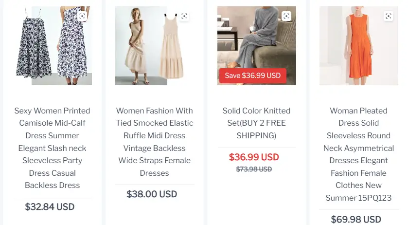 dresses sold at youvell store