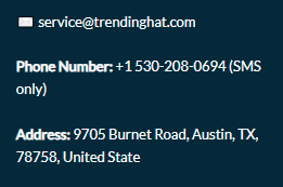 trending hat store contact address