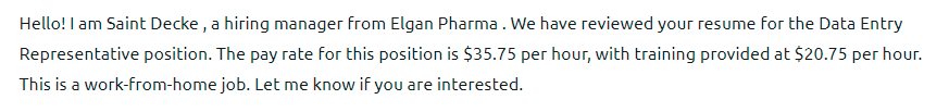 Elgan Pharma Scam text