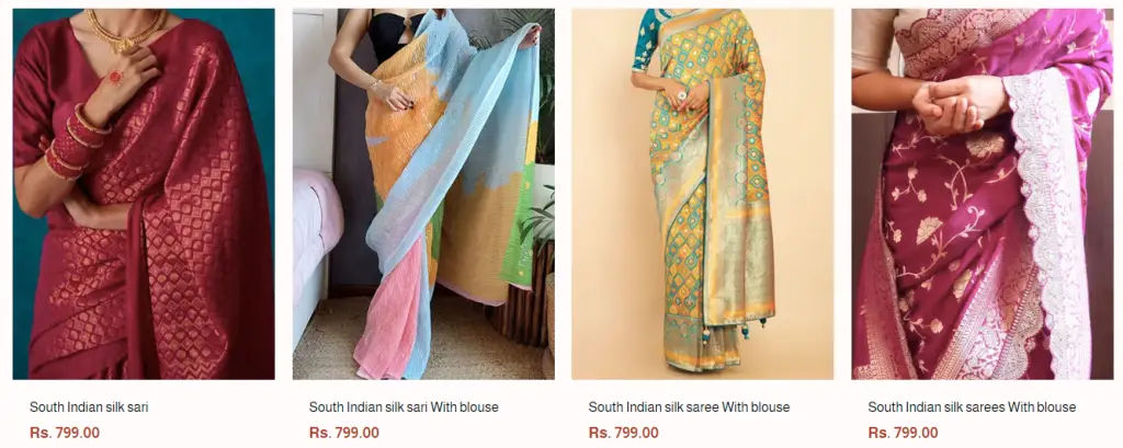 sarees sold at vilinema store