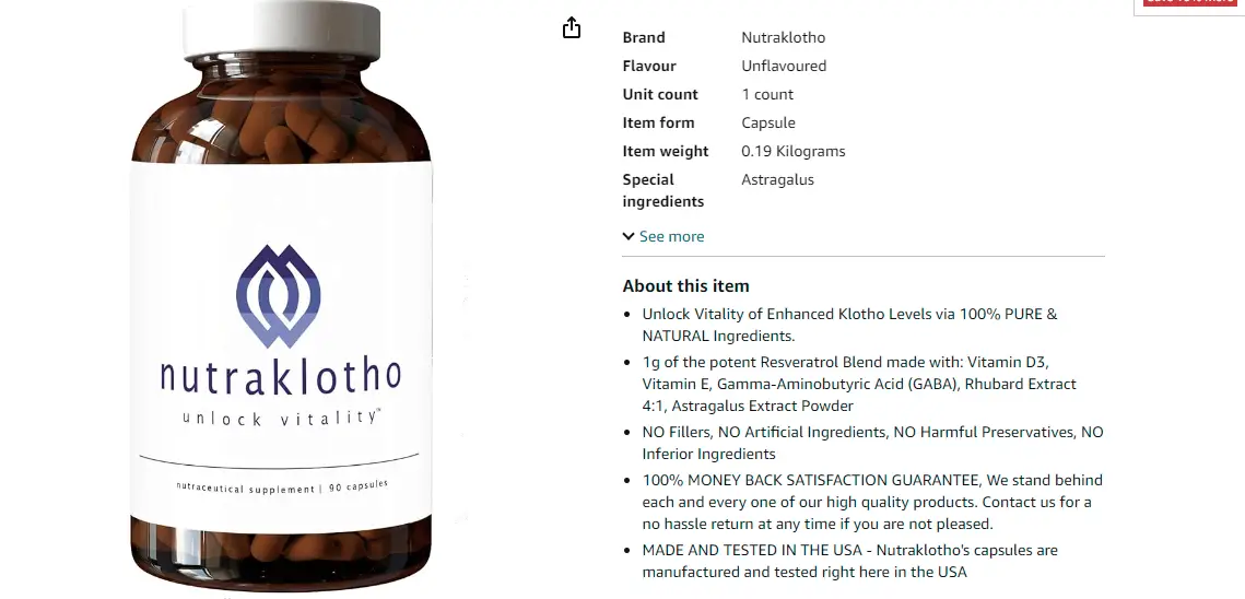 Nutraklotho Supplement