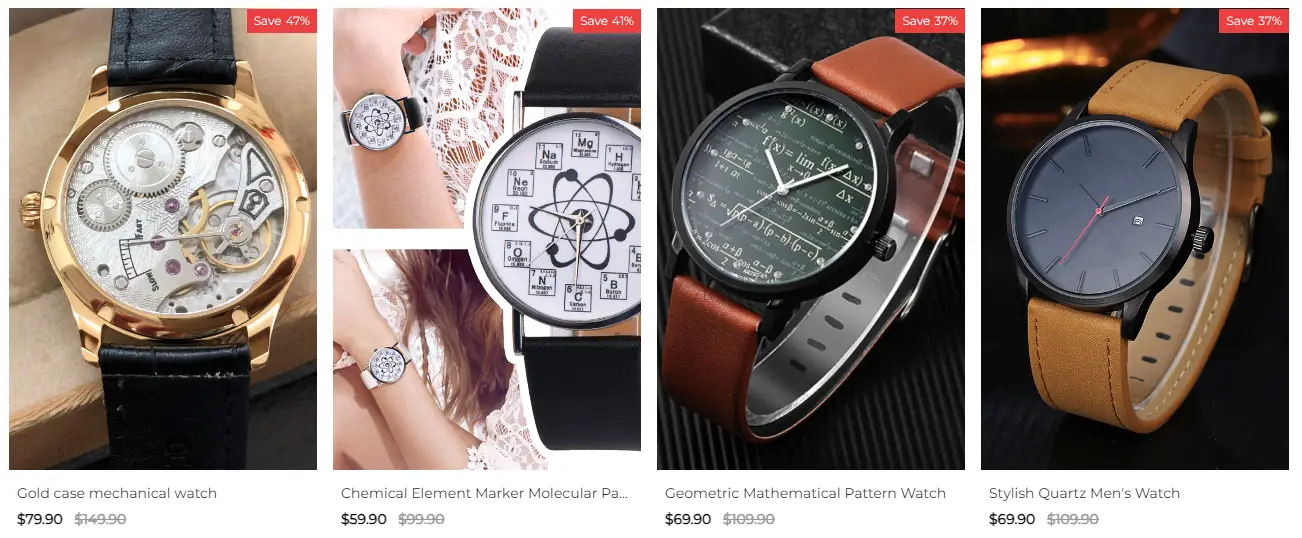 wristwatches sold at aesthsetic store