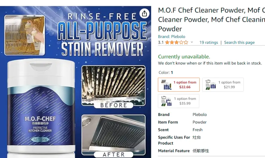 M.O.F Chef Cleaner Powder Review: Is It Truly Capable Of Removing Stubborn Stains? Check!